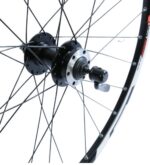26” MTB front wheel black alloy disc hub