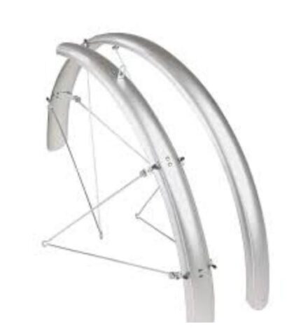 700C bike mudguards silver